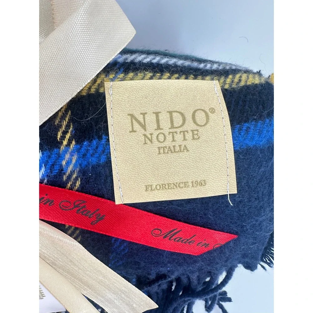 Nido Notte Italia Plaid Throw Blanket Tartan Plaid Christmas Made in Italy 51x67